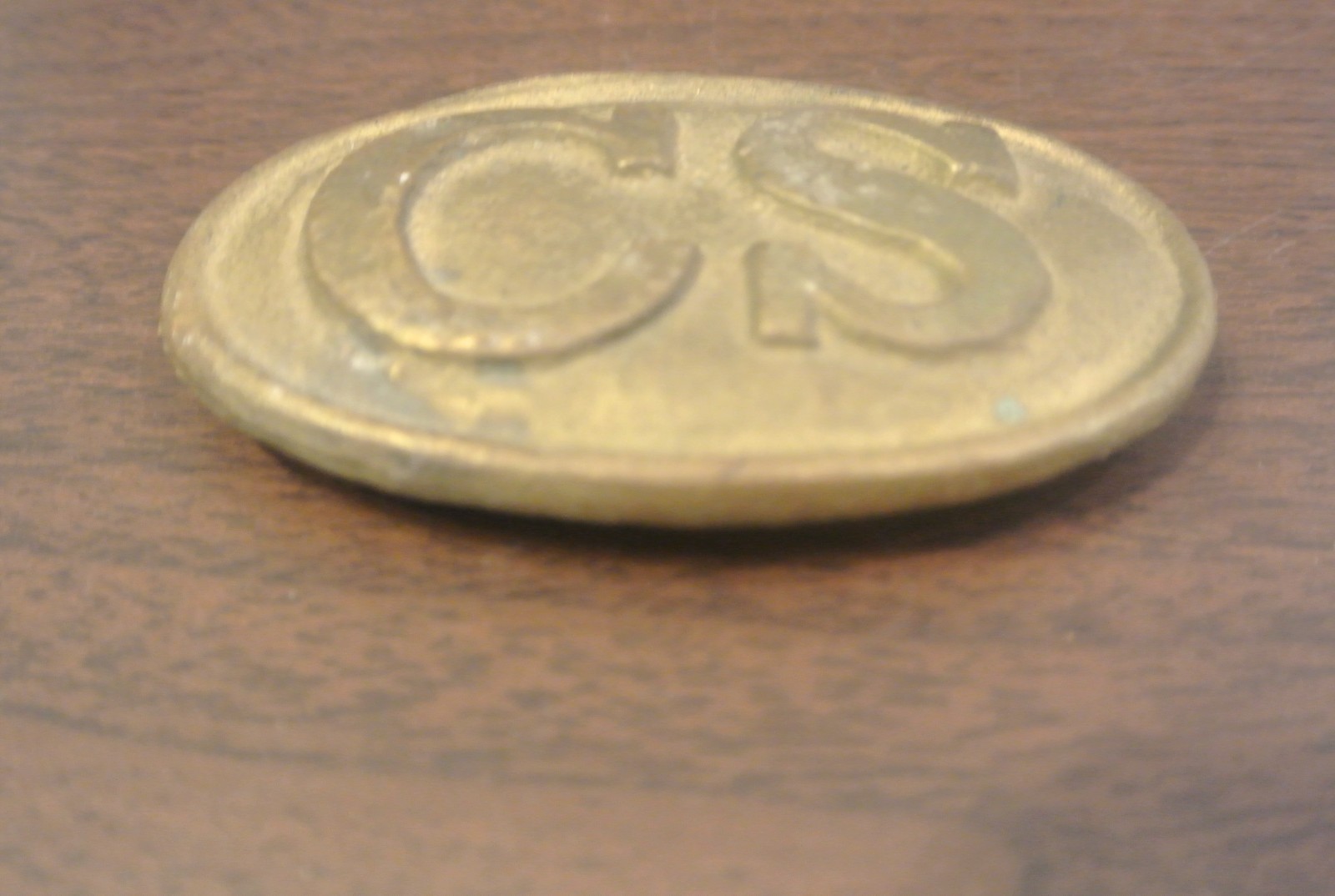 CIVIL WAR CONFEDERATE CS OVAL BELT BUCKLE