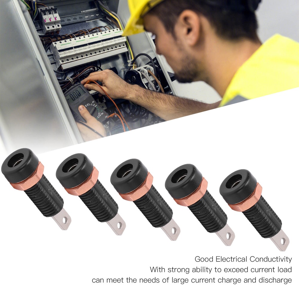 10pcs 4mm Banana Socket Mount Binding Post Connector Adapter Panel Black US