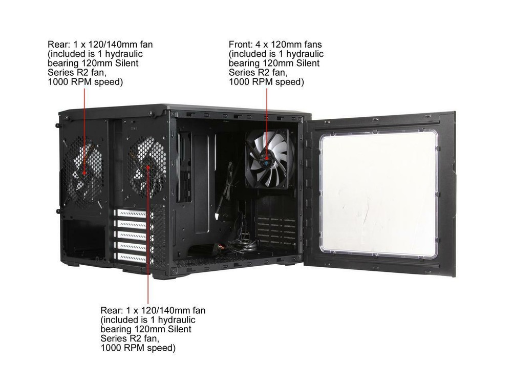 Fractal Design Node 804 Black Window Aluminum Steel Micro ATX Cube Computer Case