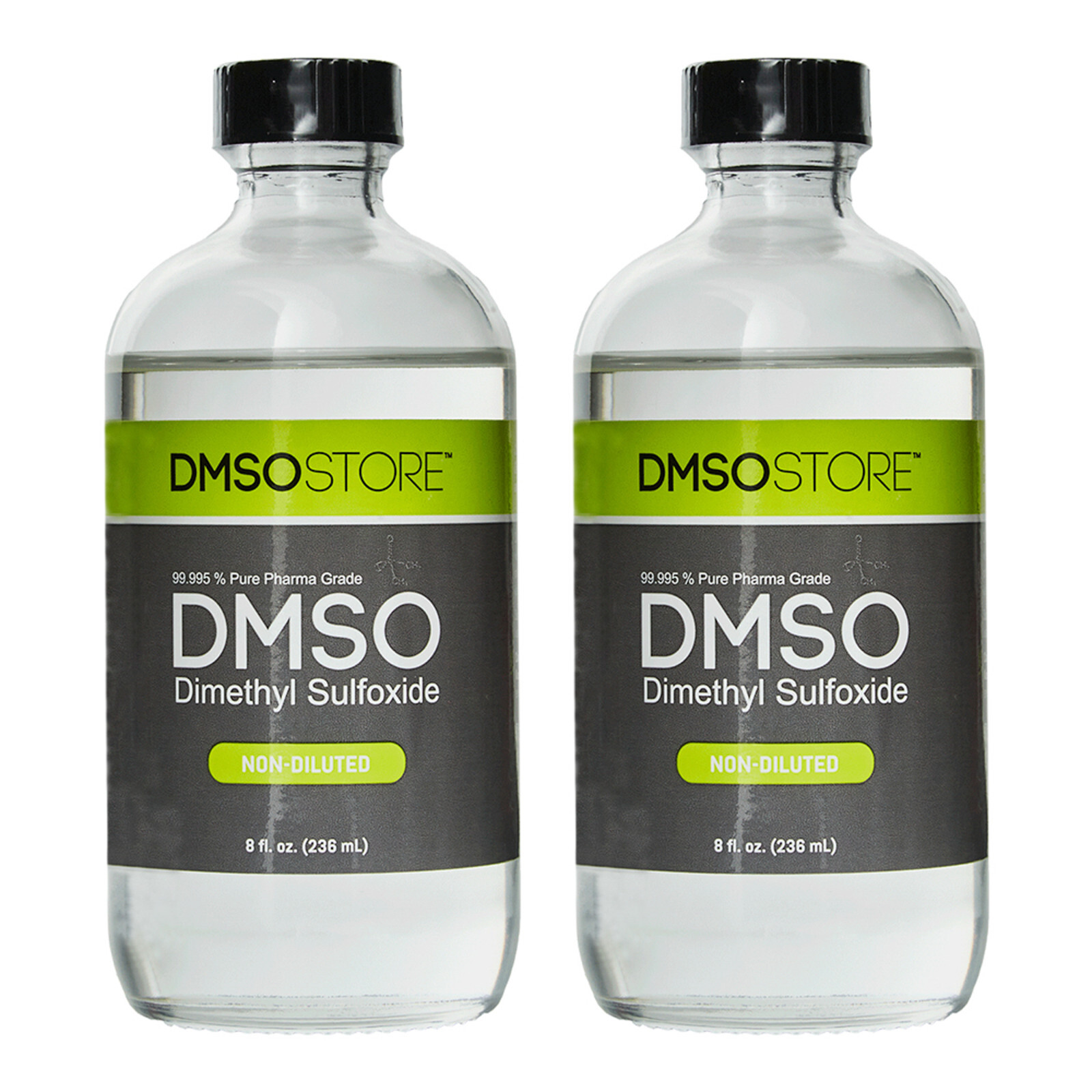 DMSO 8oz. 2 Glass Bottle Special Non-diluted 99.995% Low odor Dimethyl Sulfoxide