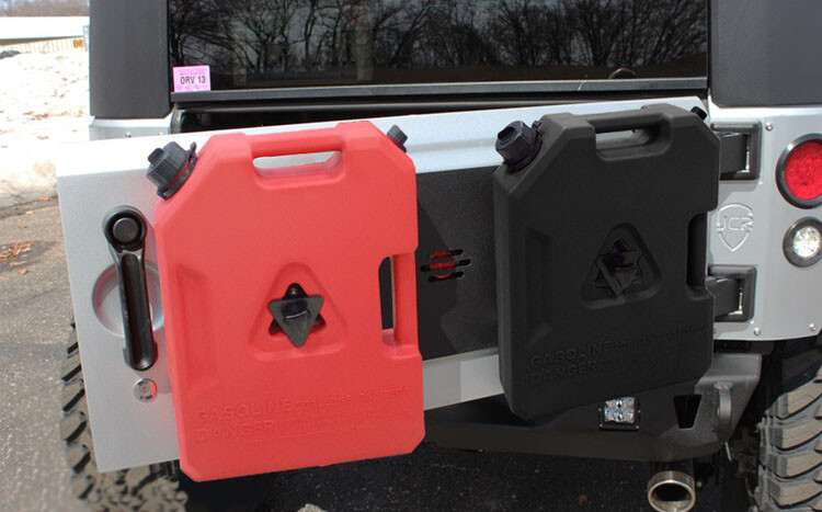 SET OF TWO - 2 Gallon Jerry Gas Cans with Mount Bracket for OVERLAND OFF ROAD