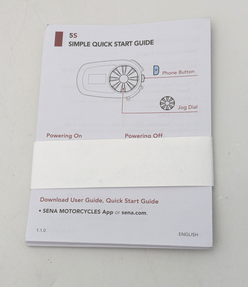 Sena 5S Motorcycle Bluetooth Communication System - Single (SP110)