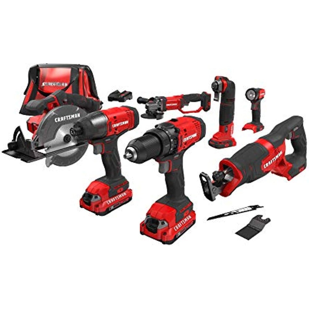 CRAFTSMAN V20* Cordless Drill Combo Kit, 7 Tool (CMCK700D2)