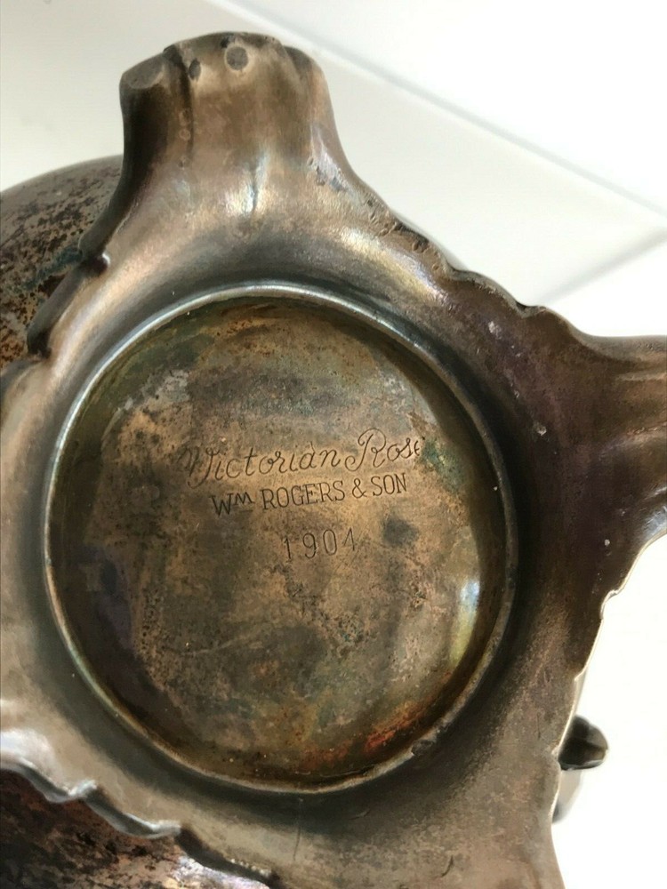WM Rogers Creamer Victorian Rose 1904 Silver-plated