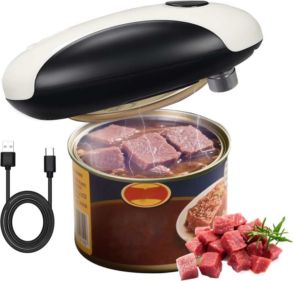 Rechargeable Electric Can Opener One Touch Automatic Smooth Edge Tool