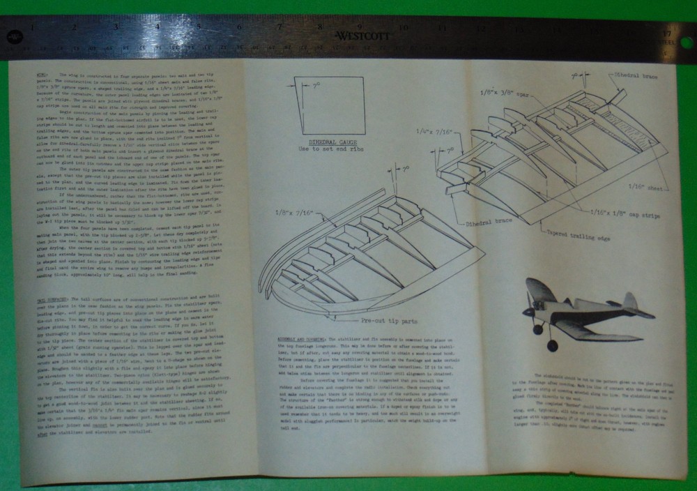Micro Models 1940 Peerless Panther Makers Prototype Airplane 3 Chan 46" Span