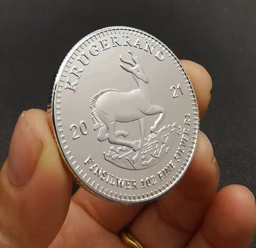 2021 Krugerrand Style Antelope Silver-Plated Commemorative Coin Souvenir