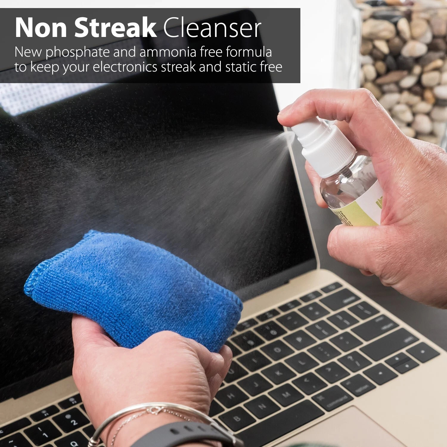 Screen Cleaning Kit Cleaner Spray Brush Microfiber Cloth Wipe Phone TV Camera