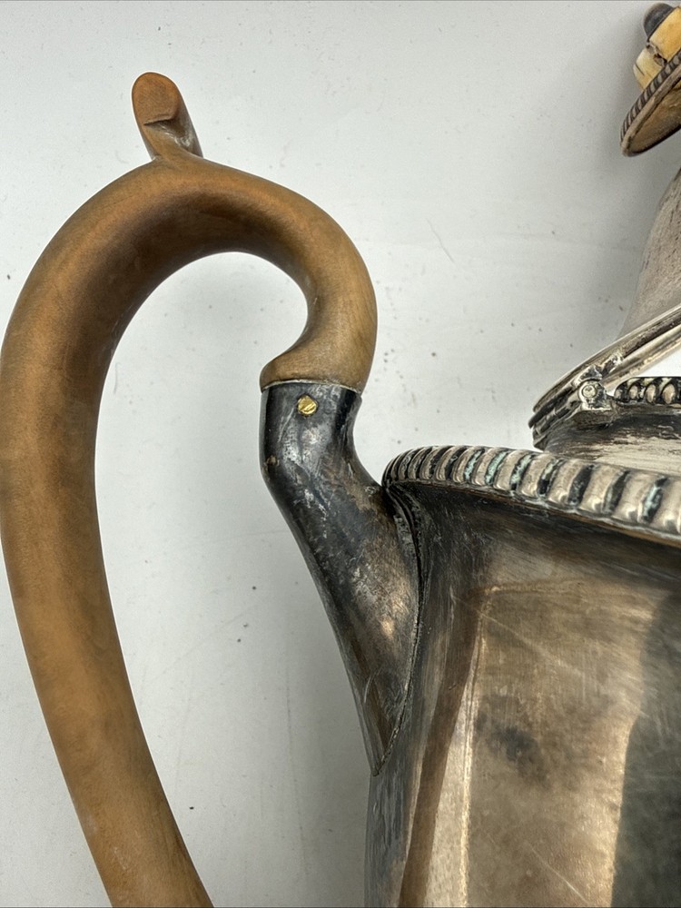 Vintage Silver And Copper Large Teapot