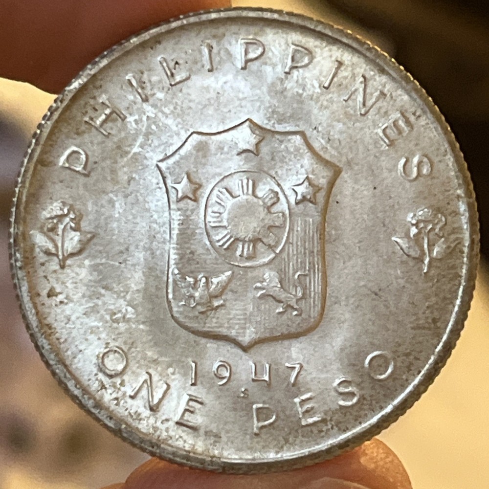 Douglas MacArthur 1947-S Peso Silver Gem Uncirculated