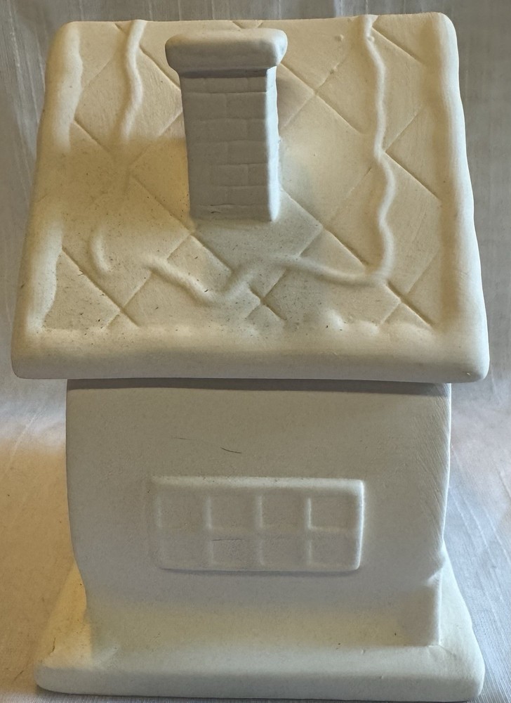 Gingerbread House Bisque Ceramic Cookie Jar Ready To Paint