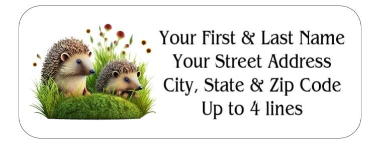 150 Hedgehogs in the Grass Mailing Return Address Labels Personalized