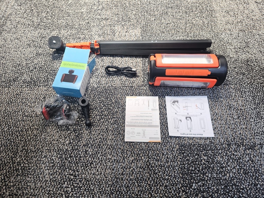 (QTY 3) Multi-Function Work/Camp Light&Stand 10000mah 20-67" Max Height LQ-WL01