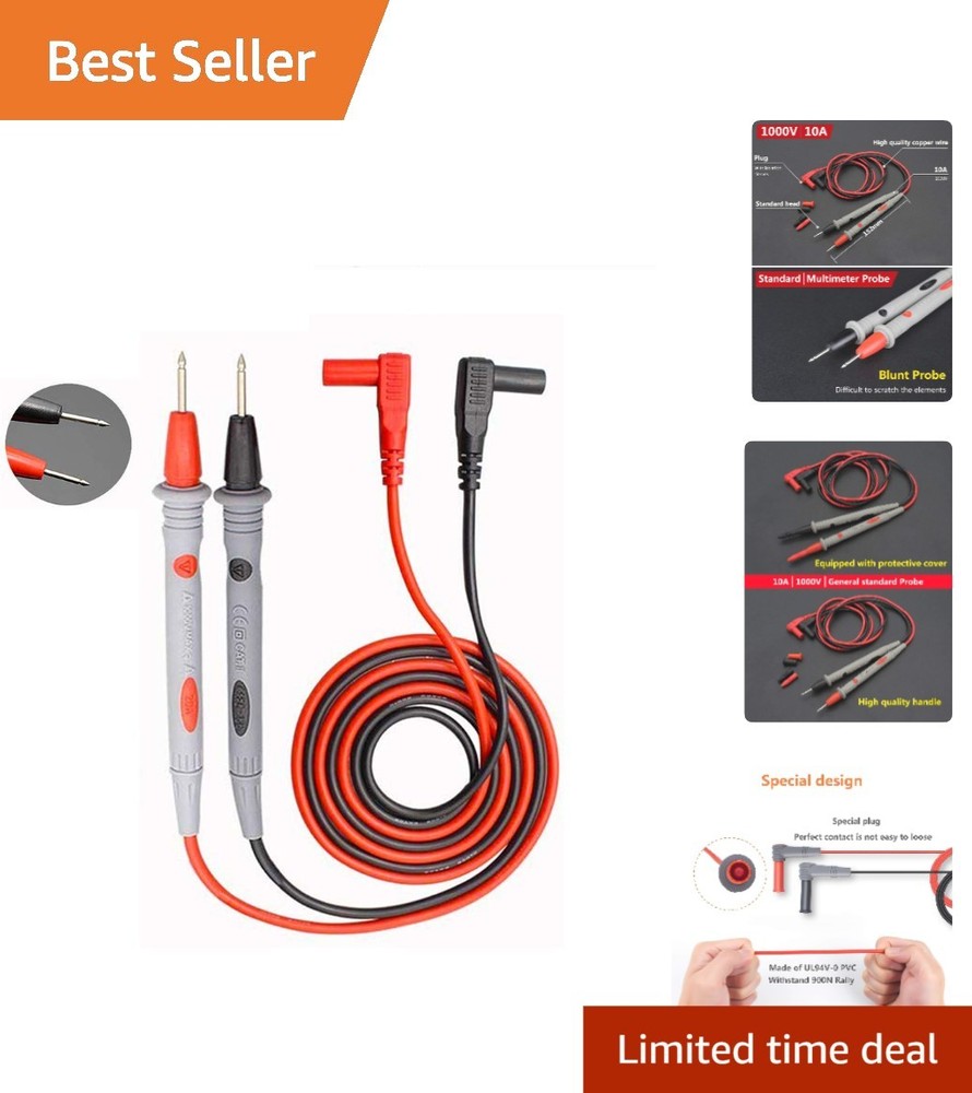 Safe and Reliable Multimeter Leads with Super Sharp Tips for Electronics Work