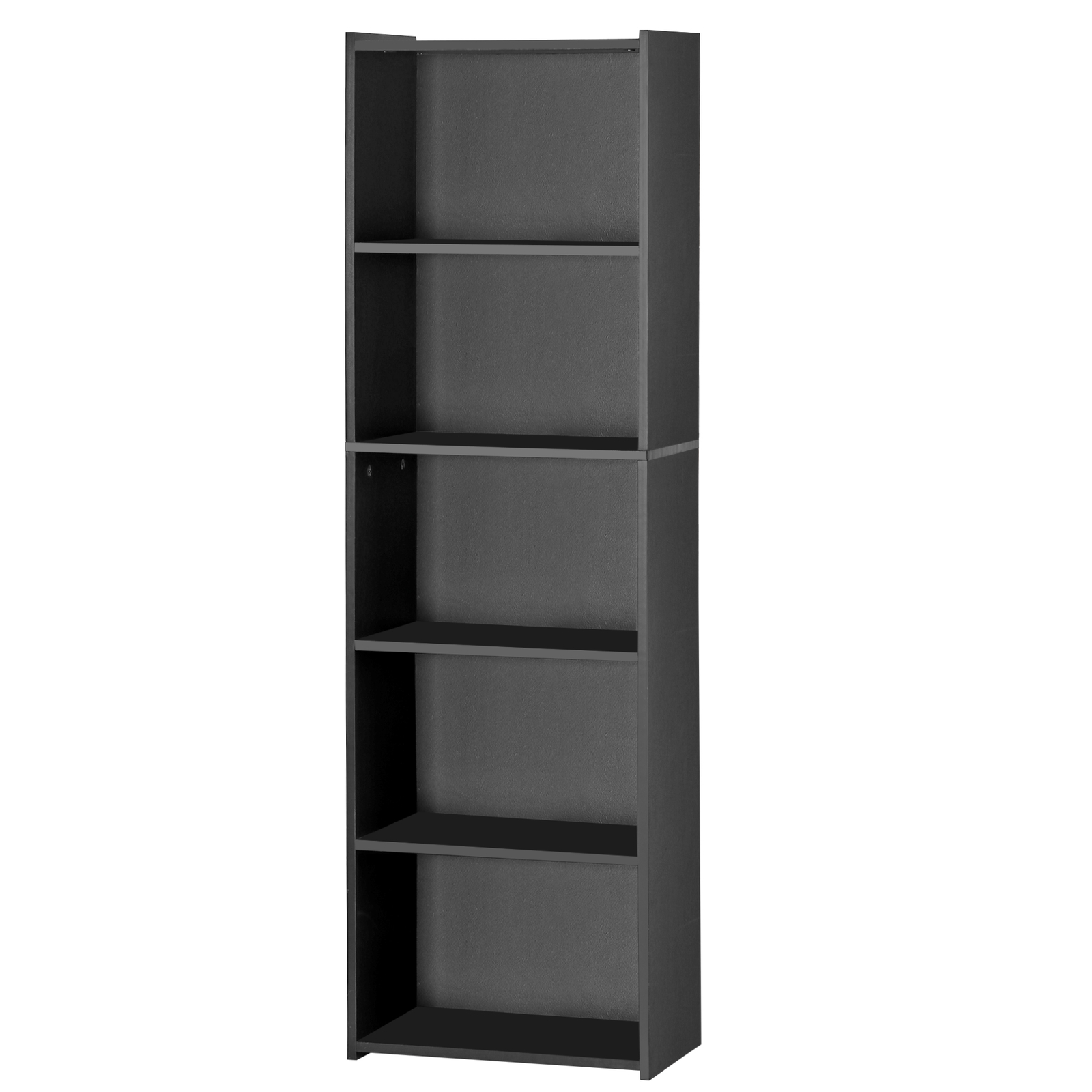 5-Tier Bookcase Freestanding Wood Open Bookshelf Storage Rack for Bedroom Black
