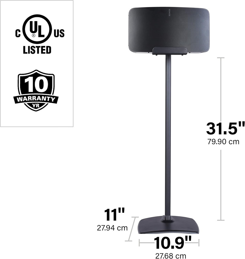 Premium Wireless Speaker Stand for Sonos Five & Play:5 - Black