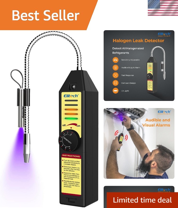 Professional Halogen Refrigerant Leak Detector - Quick Response & Visual Alerts