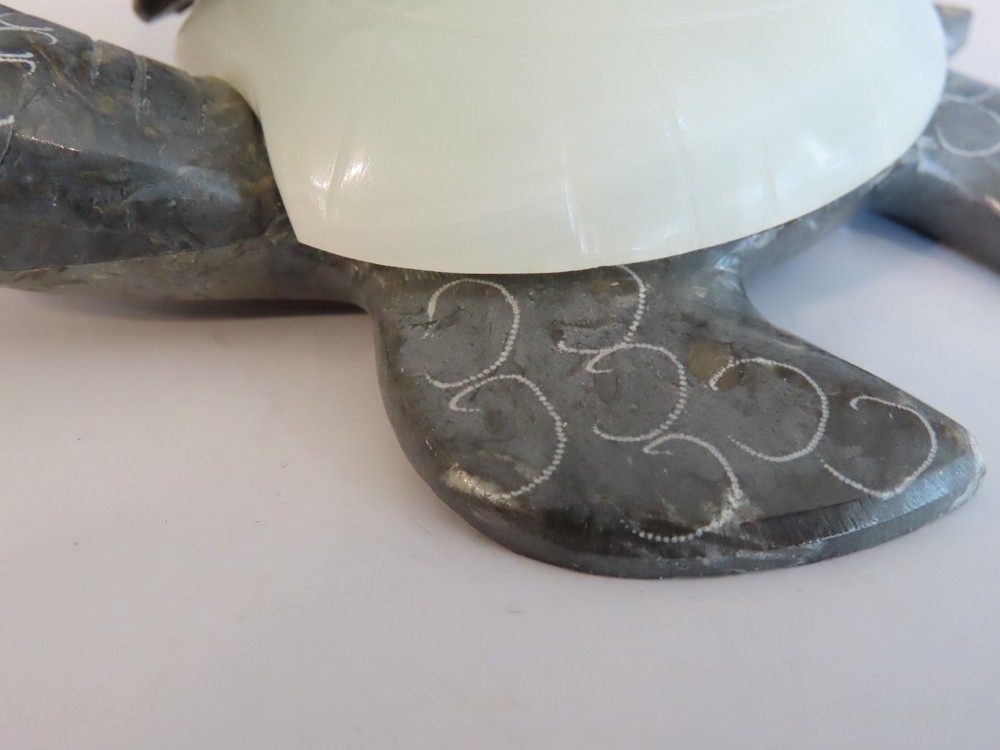 Marble Stone Carved Turtle & Baby.