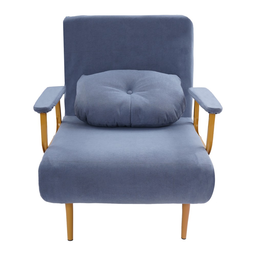 Folding Sofa Bed with Iron Frame, Adjustable Backrest, Space-Saving Design