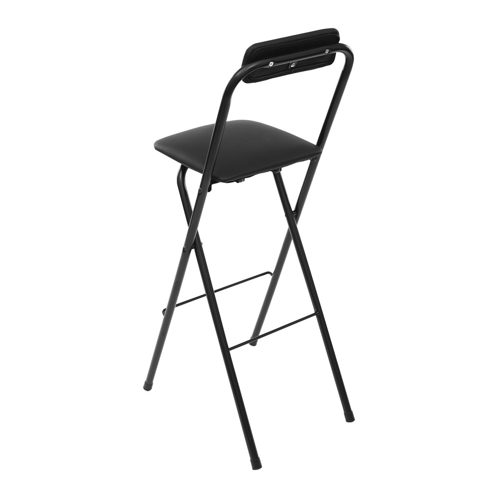 70cm 1 Pcs Folding Bar Stool with Backrest, Tall Foldable Stool Chair Portable