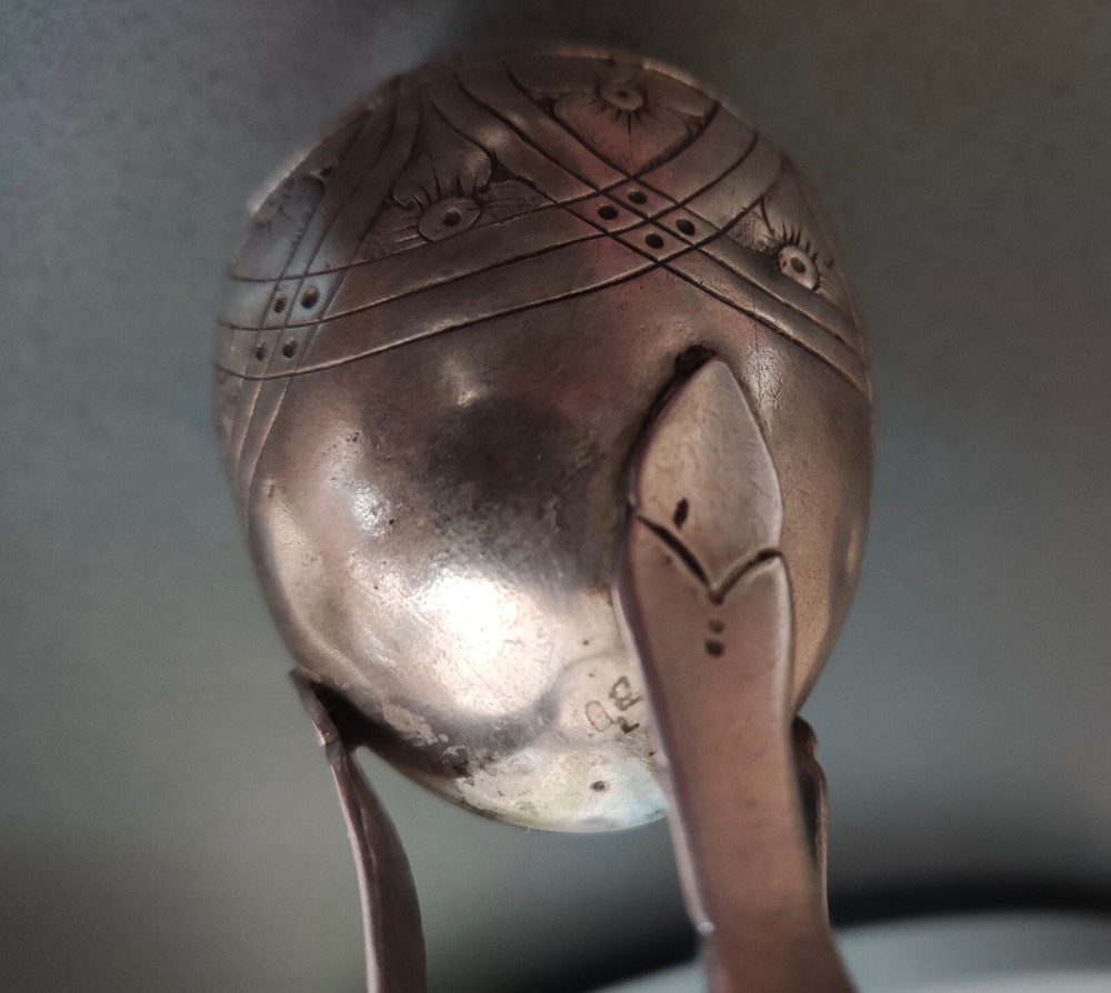 Antique Silver Mate Creole Silverware Three Legs Embossed