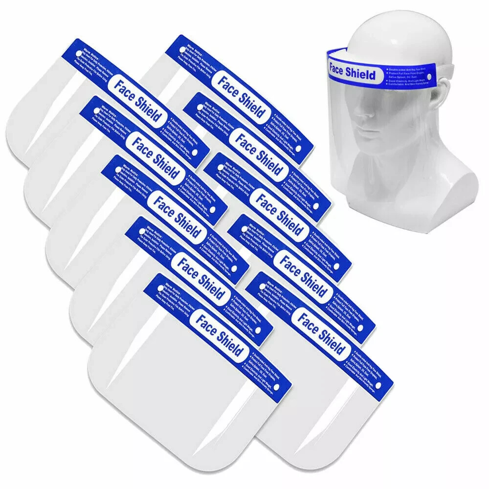 Safety Full Face Shield Reusable Shield Clear Washable 200 PACK ! !!!!