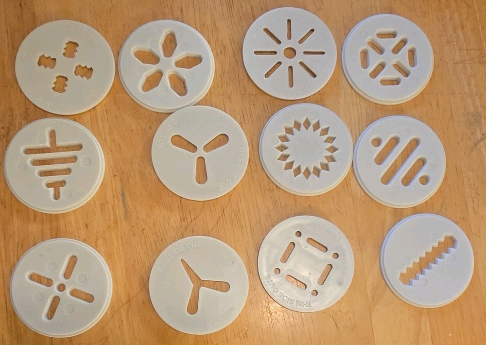 Wilton Cookie Press Set With Handle, 12 Disks, White Gray Plastic