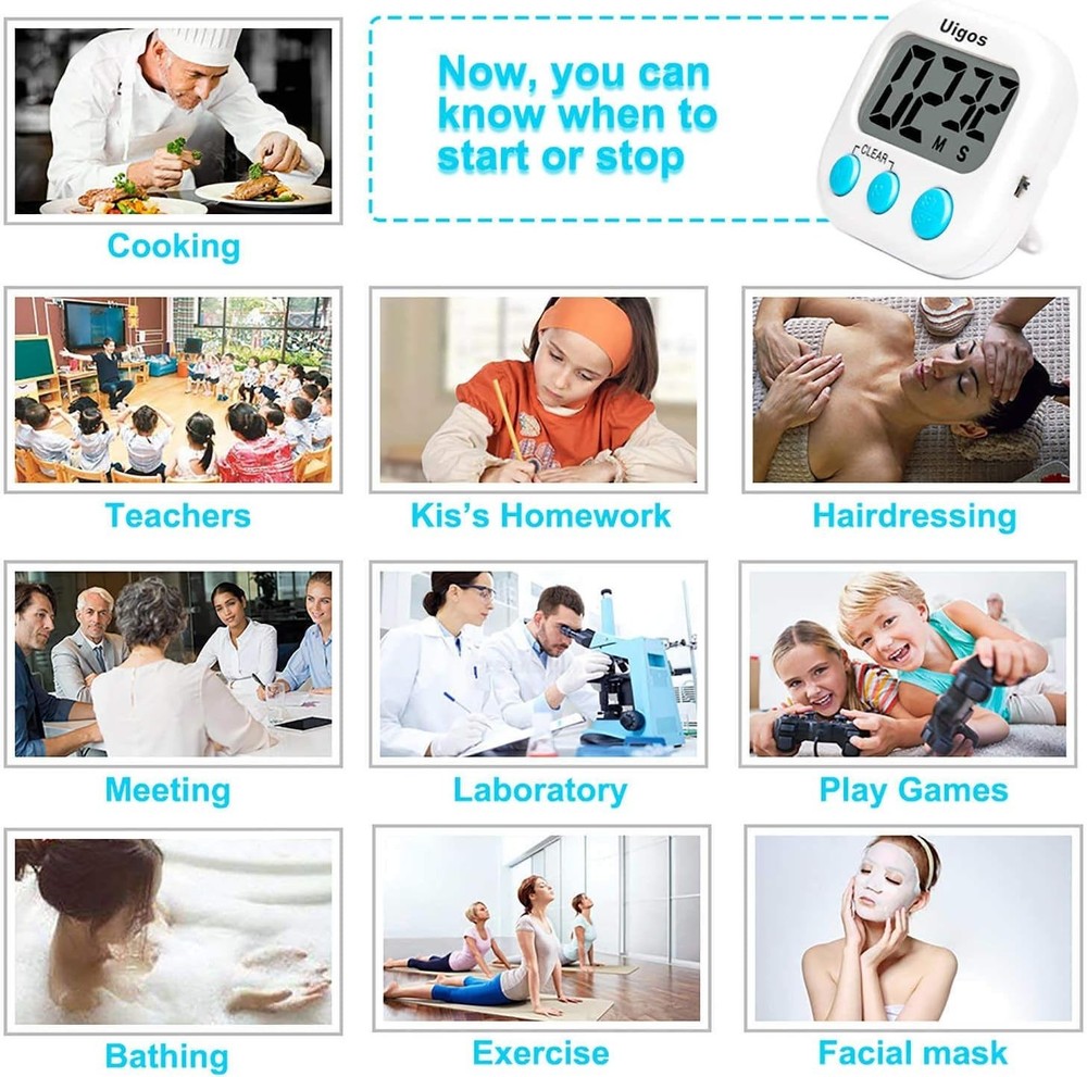 Big Digits & Magnetic Digital Kitchen Timer Set - Easy Read Anytime, Anywhere