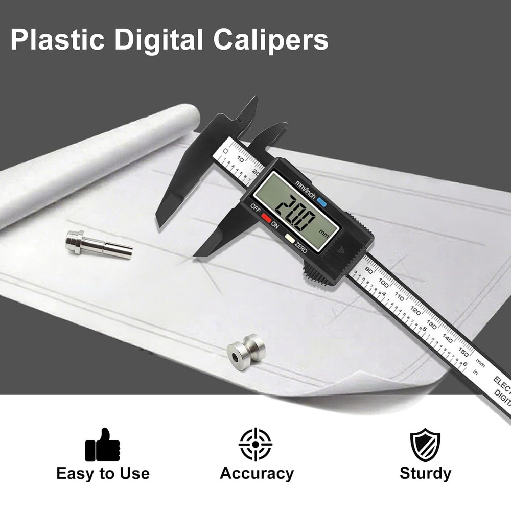 Digital Caliper, 0-6 Inches Caliper with Large LCD Screen, Auto - off Feature,