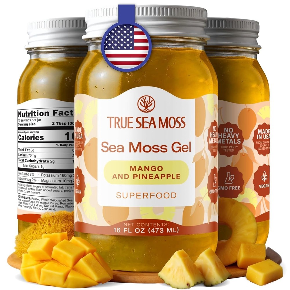 TrueSeaMoss Gel Mango Pineapple Wildcrafted Sea Moss
