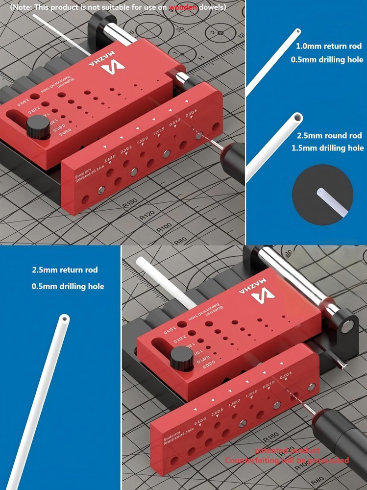 Round Rod Center Locator and Drill Shank Positioning Module Drill Guide Jig P...