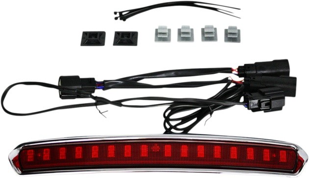 Custom Dynamics High Mount LED Light for Tour-Pak Chrome/Red #CD-TP-LID-CR