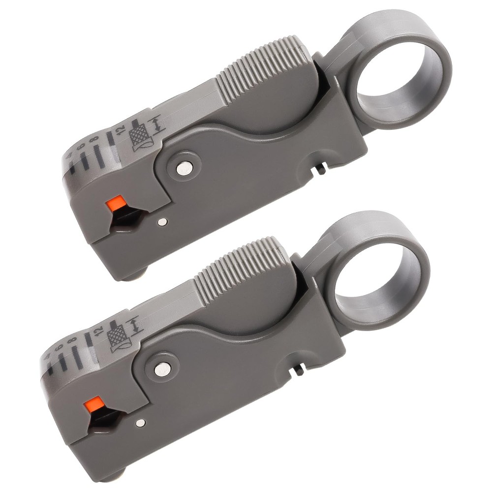 mxuteuk 2PCS Coax Coaxial Cable Stripper Cutter Tool Gray 2pcs Wire