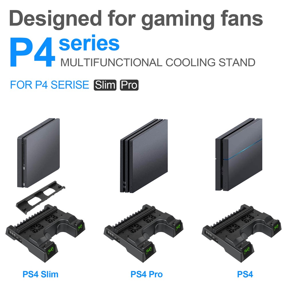 Cooling Station Vertical Stand 2 Controller Charging Dock For PS4 ps4 Slim/Pro