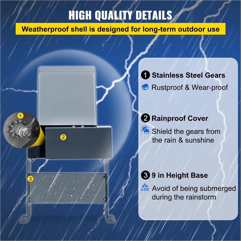Automatic Sliding Gate Opener w/2 Remote Controls Gate Operator Hardware Kit