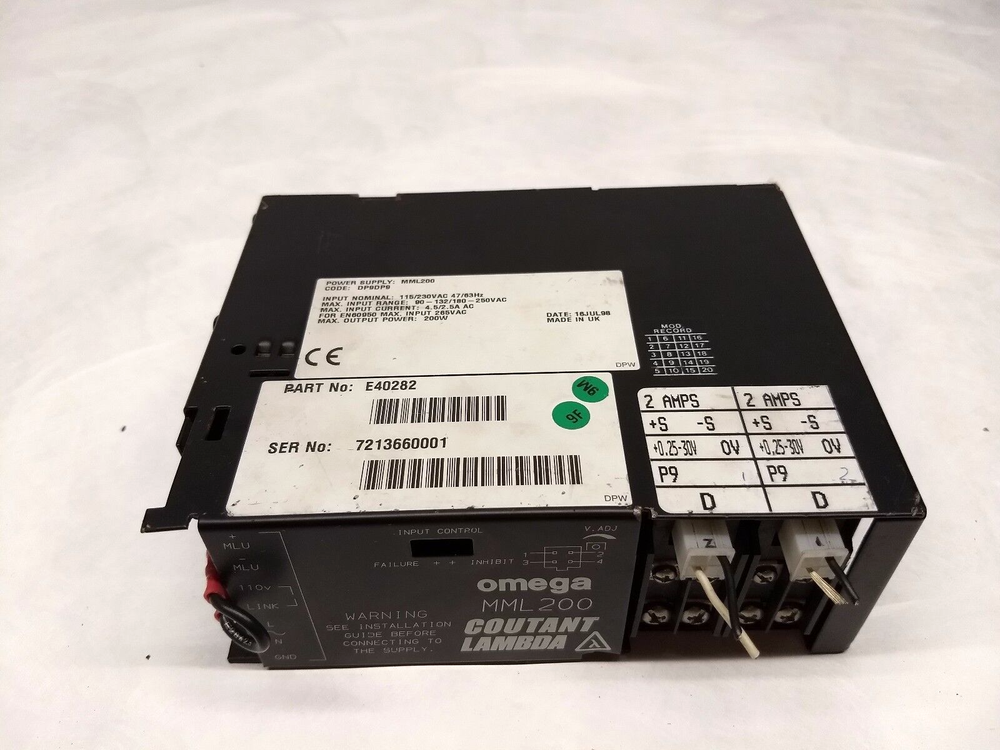 Omega Coutant Lambda MML 200 Power Supply 4.5A, Part No. E40282