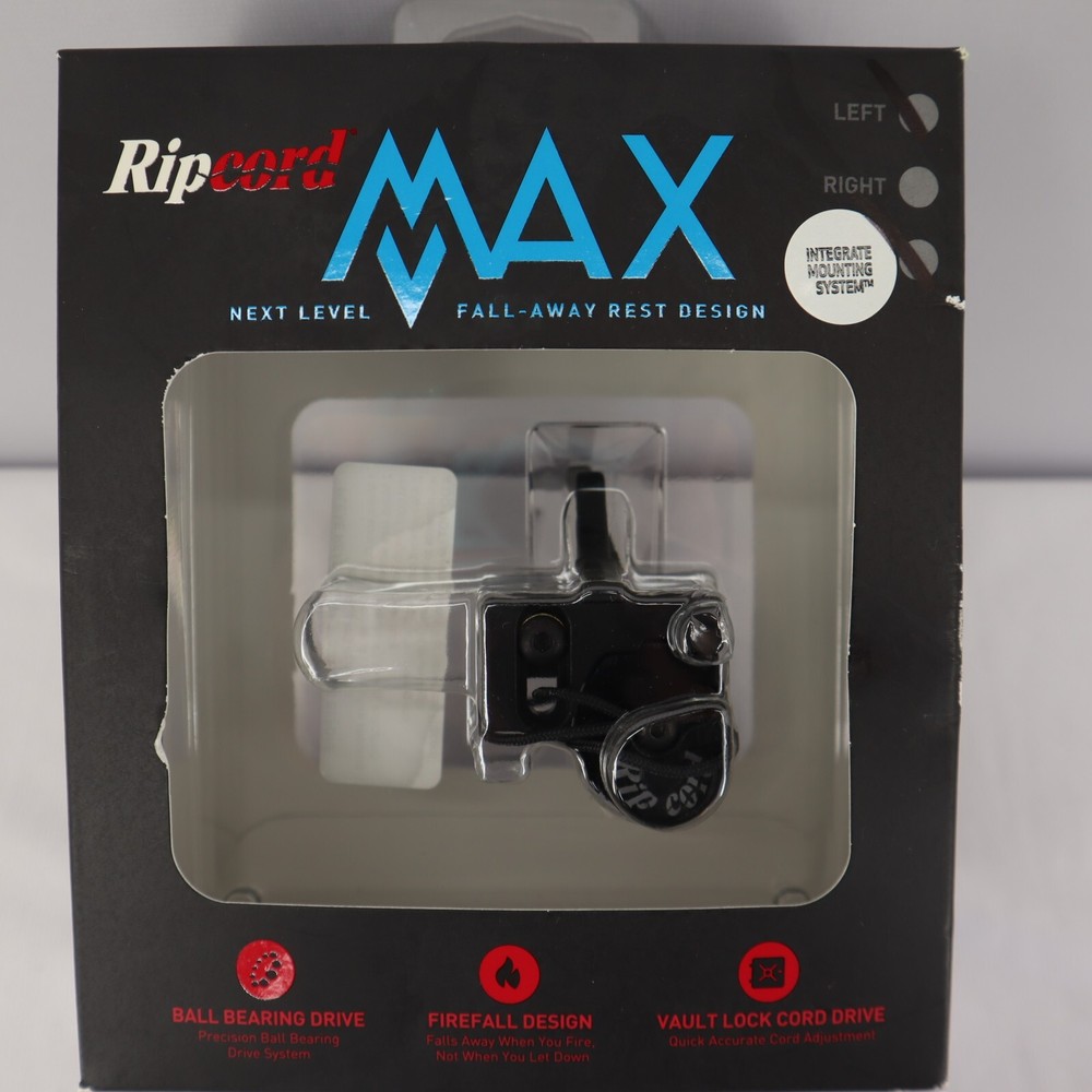 New Ripcord Max IMS Black LH Archery Bow Drop Fall Away Arrow Rest Mount System