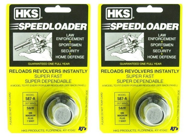 2 Pack HKS 587A Speed Loader 7-Shot 357 S&W 686, Taurus 617   Free Ship!!