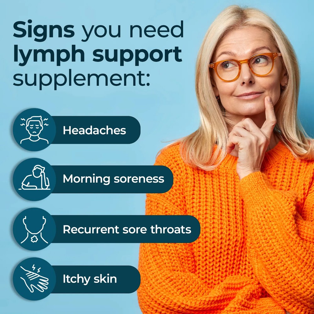Lymphatic Supplement Reduces Swelling Support Lymphatic 60 Capsule Immune System