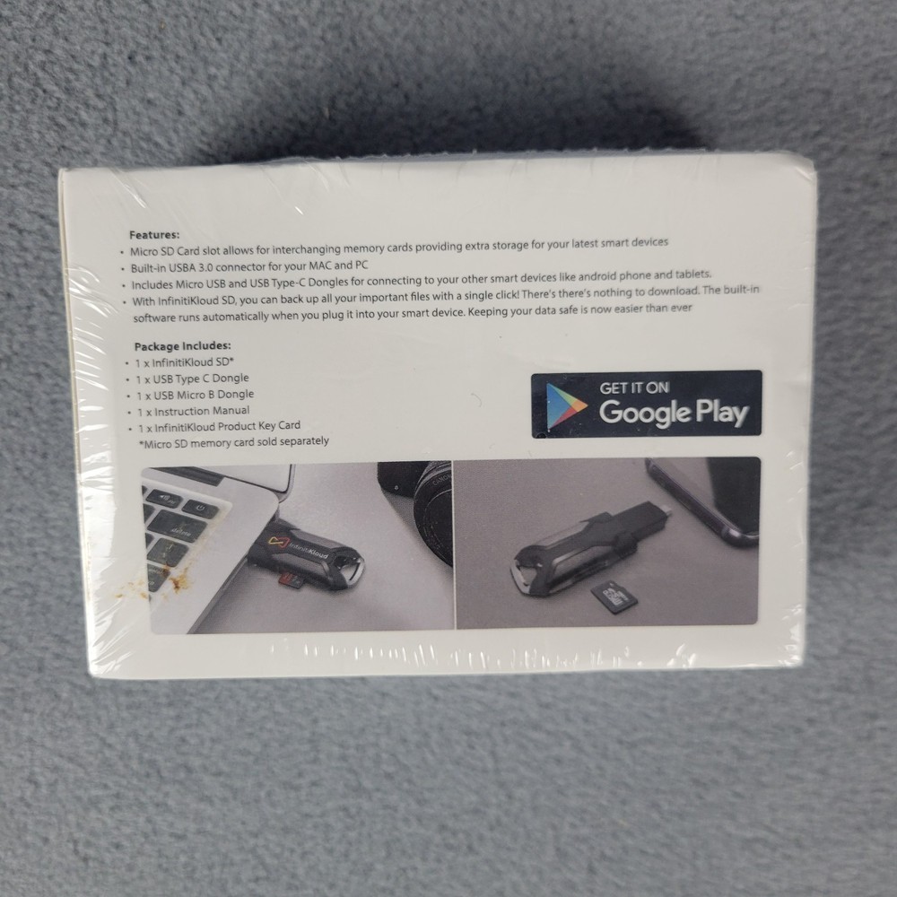 InfinitiKloud SD Storage Solution USB Drive Black for PC/Mac/Android Devices