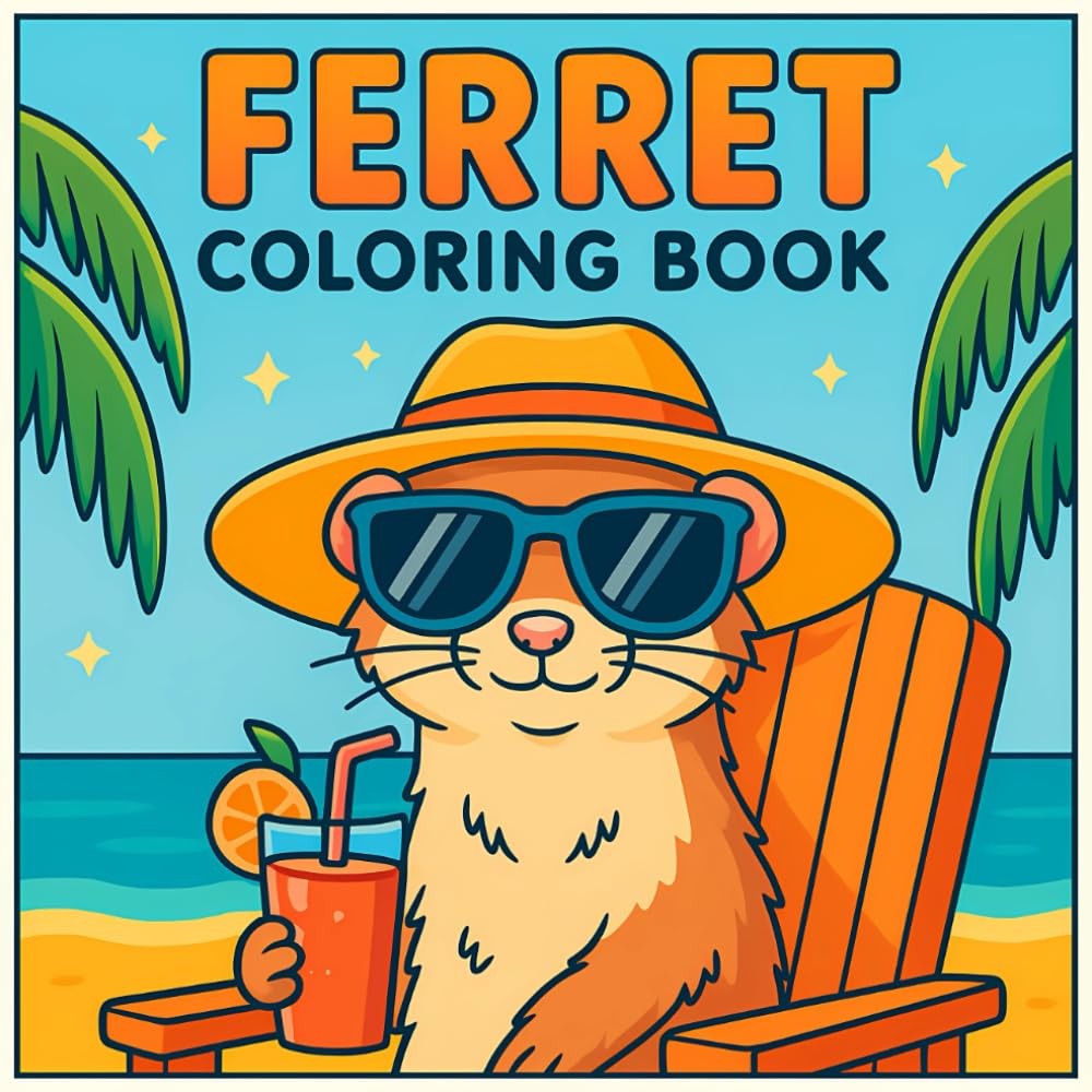Ferret Coloring Book: Bold and Easy Pages for Relaxing Fun