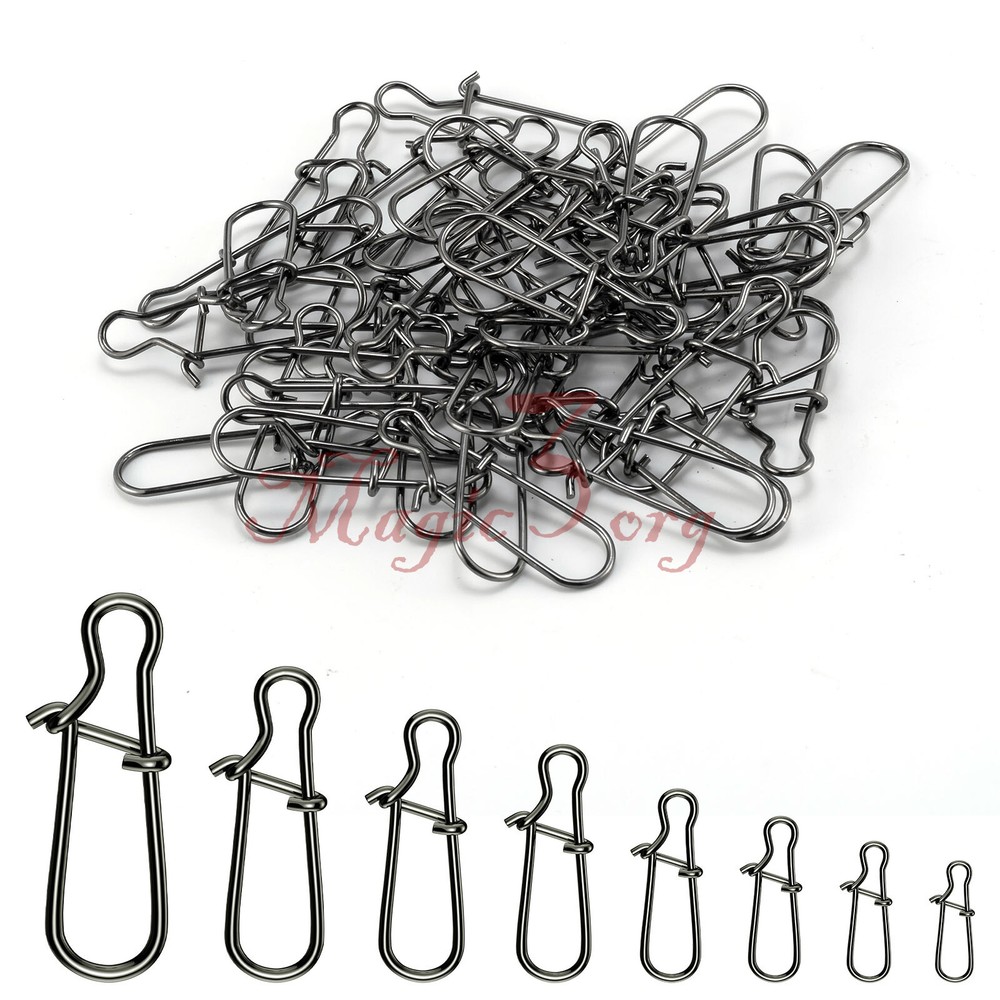 Fishing Snap Duo Lock Snap Stainless Steel Nice Swivel Solid Ring 100/200PCS