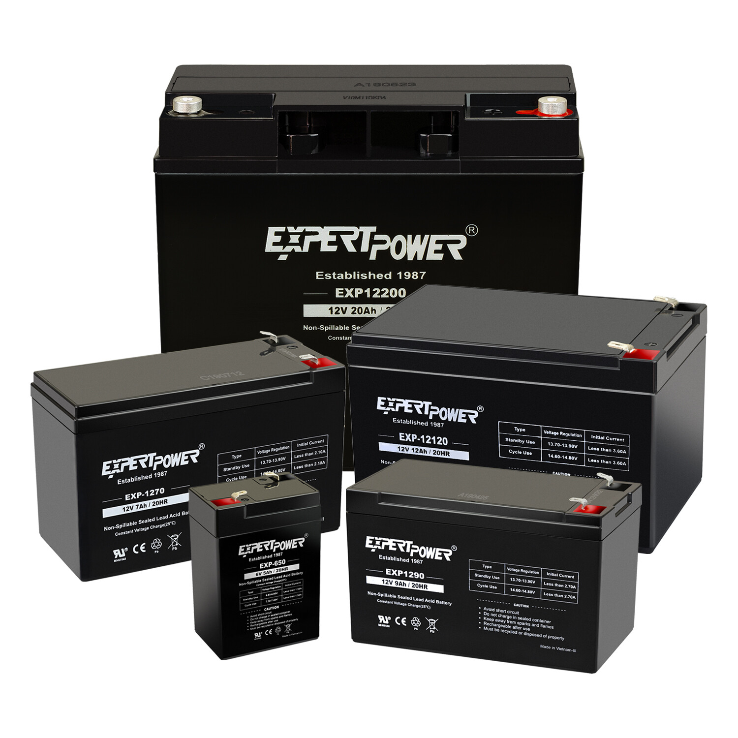 ExpertPower SLA Battery COLLECTION - 12V 6V 20Ah 18AH 12AH 10Ah 9AH 7AH 5AH