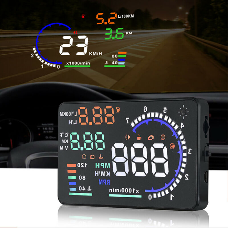 5.5" Car HUD Head-Up Display OBD2 Dashboard Speedometer Projector Projection