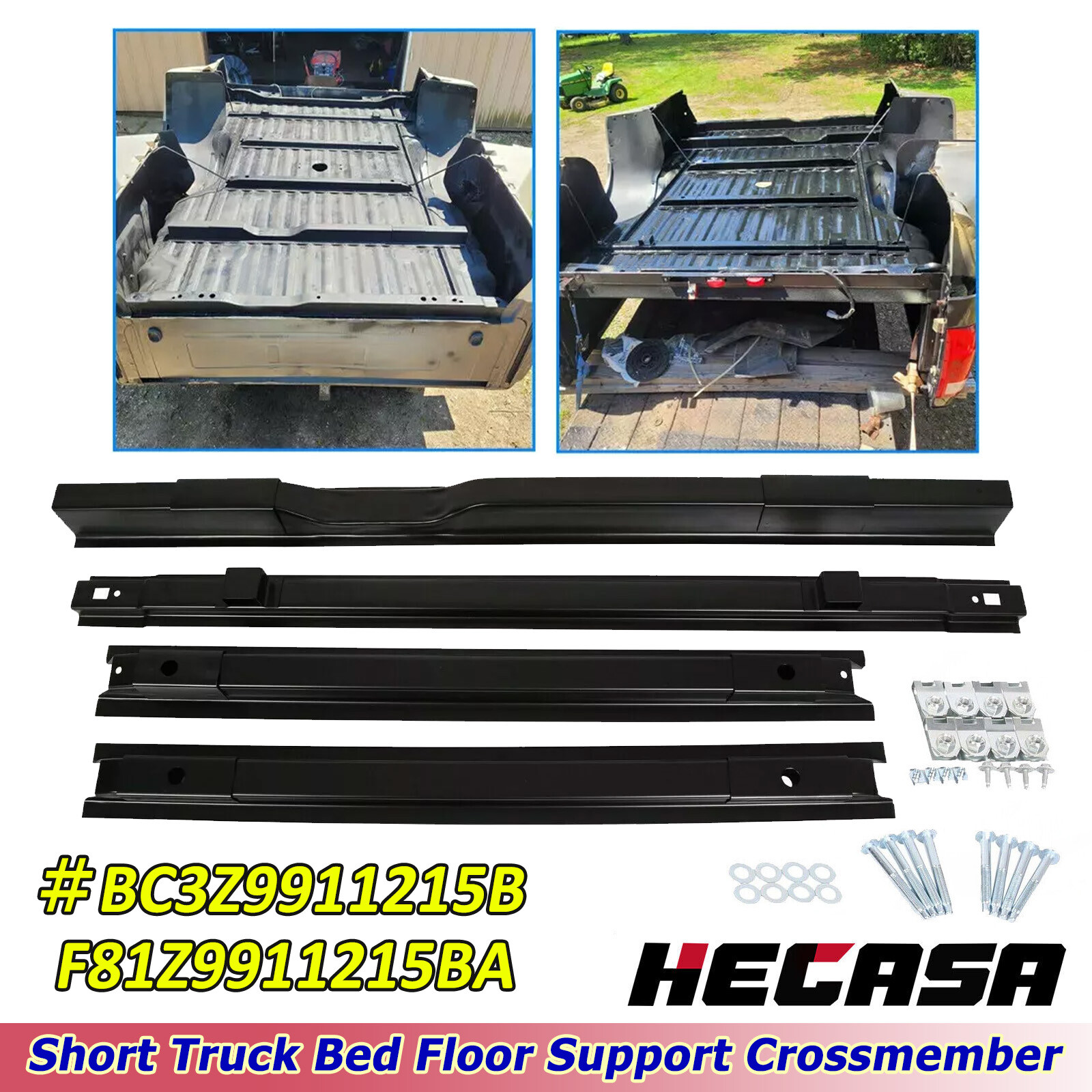 4X Short Bed Truck Floor Support Crossmember For 99-18 Ford Super Duty F250 F350