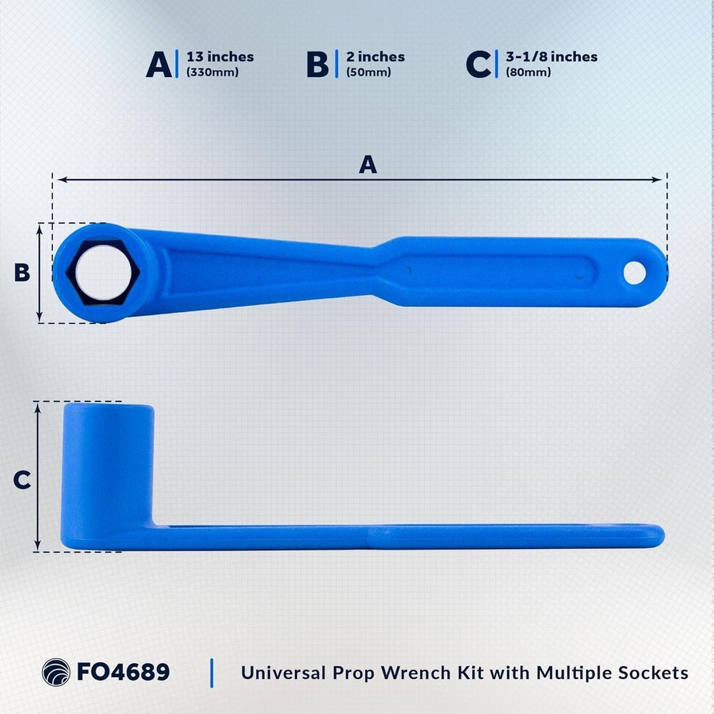 Universal Prop Wrench Kit with Multiple Sockets, Floating Blue