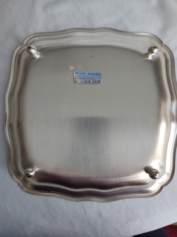 Vintage WMF IKORA Silver Plate Serving Dish Footed Starburst Pattern #6532 1972