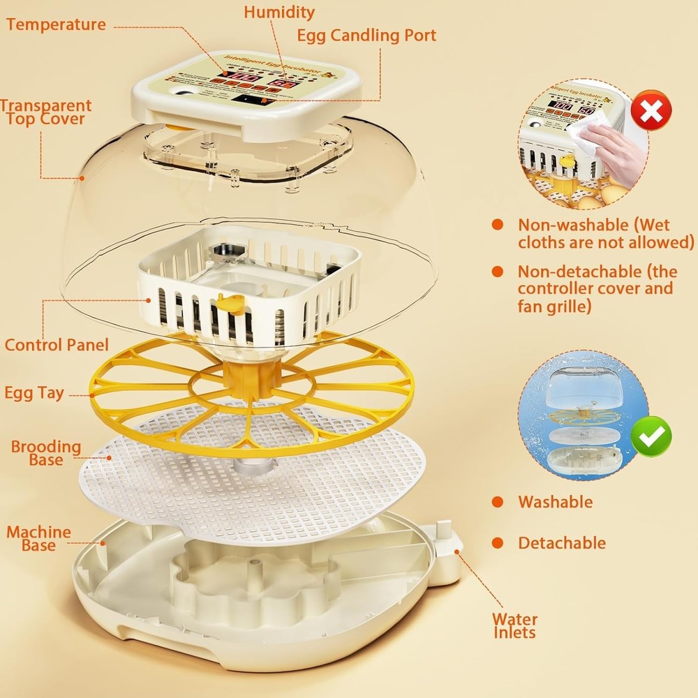 Egg Incubators for Hatching Eggs,12 Egg Incubator with Auto Egg Turning Humidity