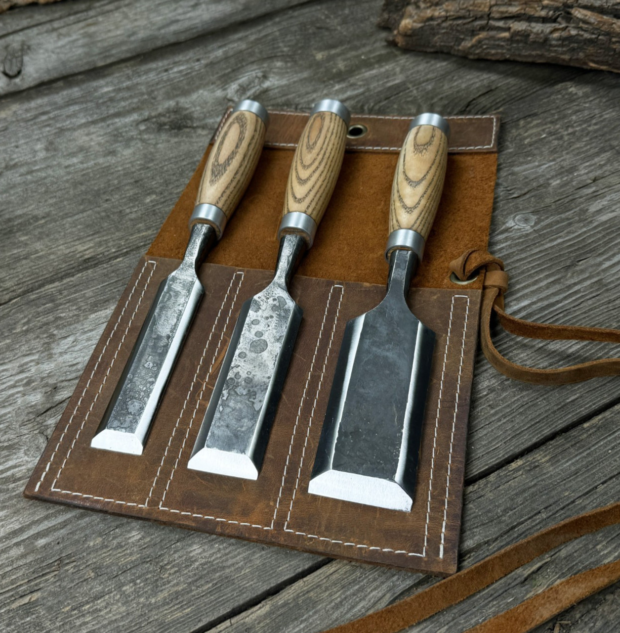 Timber Framing Chisels – Hand Forged Woodworking Chisel Set 3 pcs