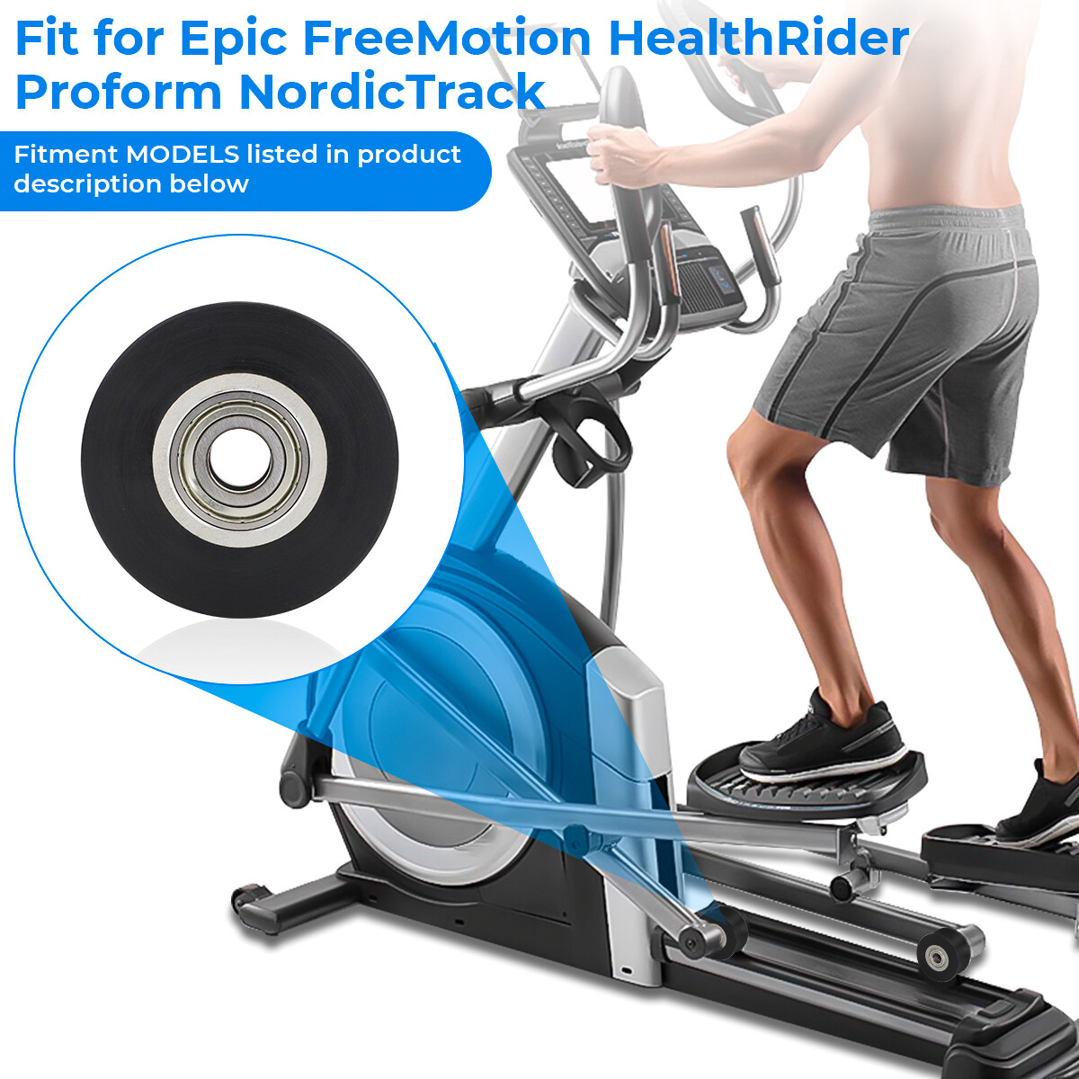 Elliptical Wheel Roller 340773 For NordicTrack Proform FreeMotion HealthRider